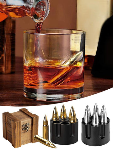 Stainless Steel Bullet Whiskey Stones Ice Cubes