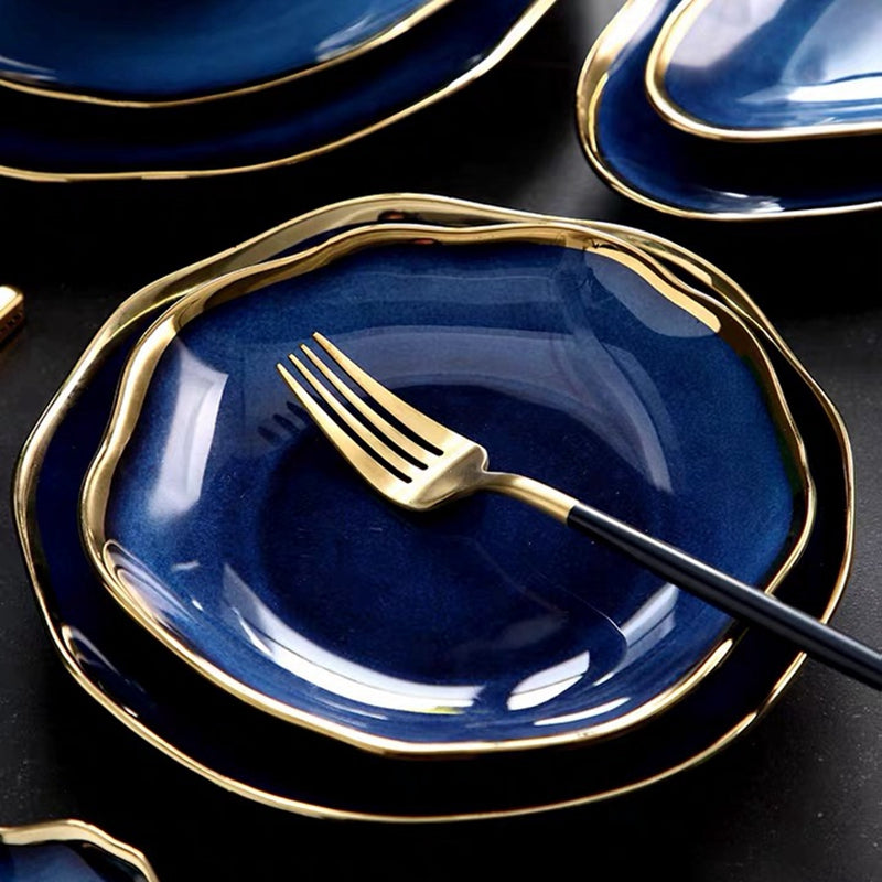 Ceramic Gold Inlay Dinnerware Set