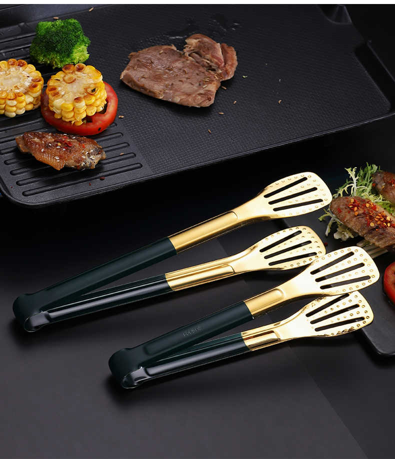 Stainless Steel BBQ Tongs with Colored Handle