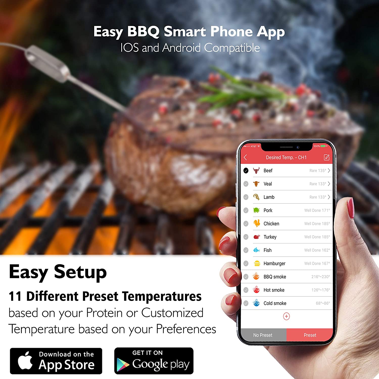 SuperFast Wireless Outdoor Remote Digital BBQ Thermometer