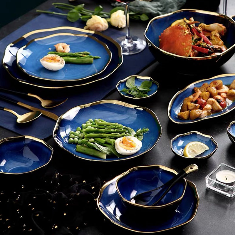 Ceramic Gold Inlay Dinnerware Set