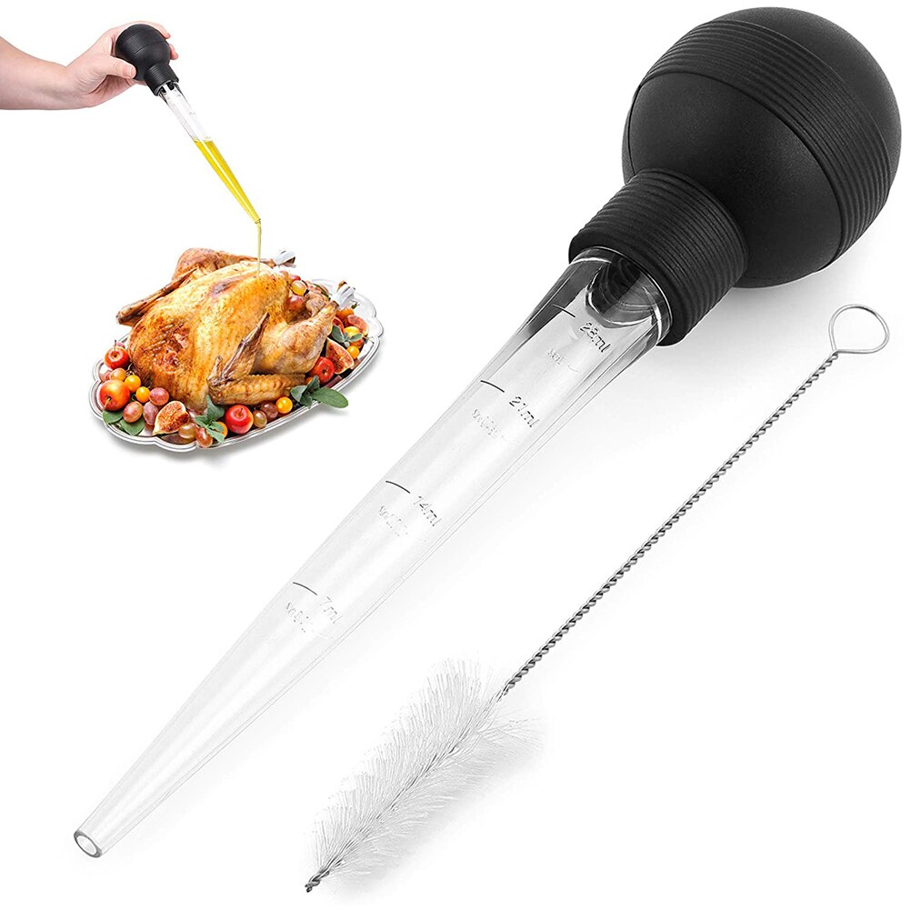2021 Cooking Food Grade Syringe Baster For Cooking Basting With Detachable Round Bulb Turkey Oil Dropper Chicken Barbecue Food
