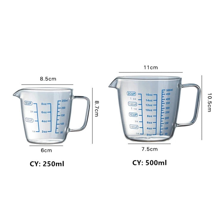 Glass Measuring Cup Milk Jug Cafe Creamer Cup