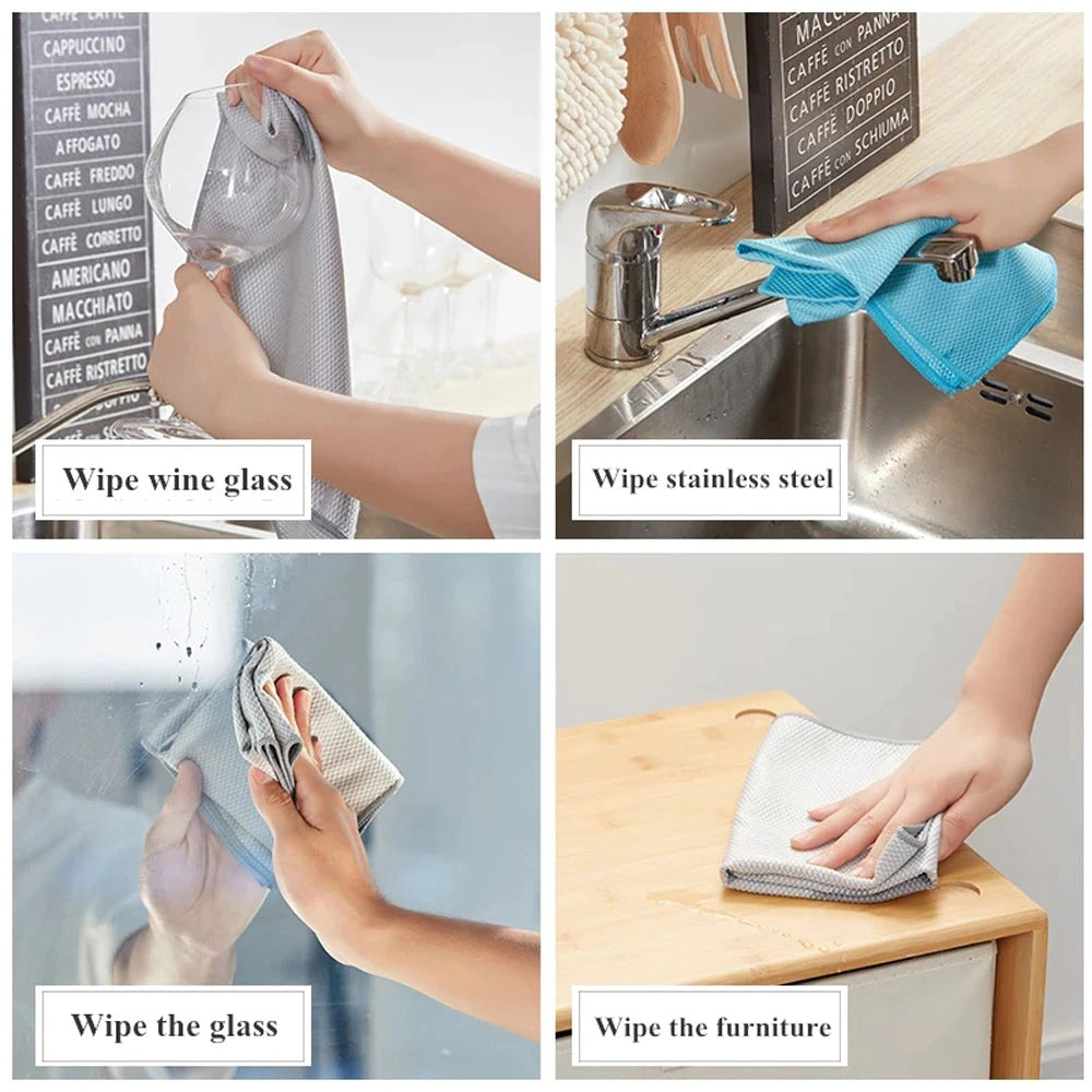 5 Pcs Kitchen Wipes Duster Home Cleaning Cloth