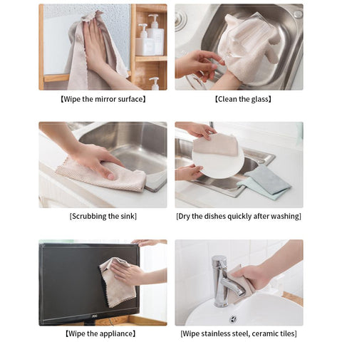 Microfiber Anti-grease Wipe Cloth Cleaning Towel