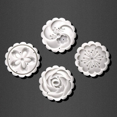 5Pcs/Set Flower Shape Moon Cake Cutter Mold 4 Stamps Pastry Hand Pressing Cookie  Set Mid-Autumn Festival Mooncakes Tools