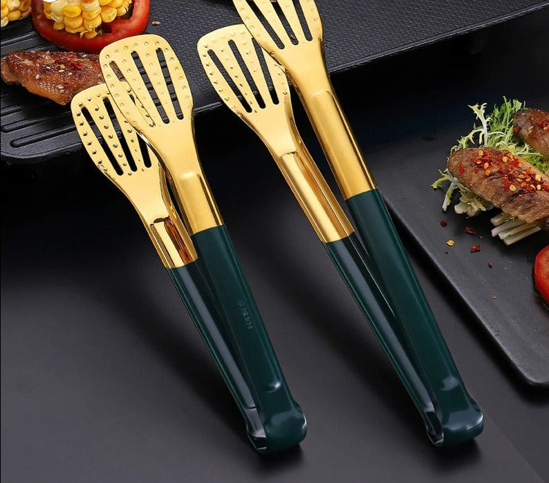 Stainless Steel BBQ Tongs with Colored Handle