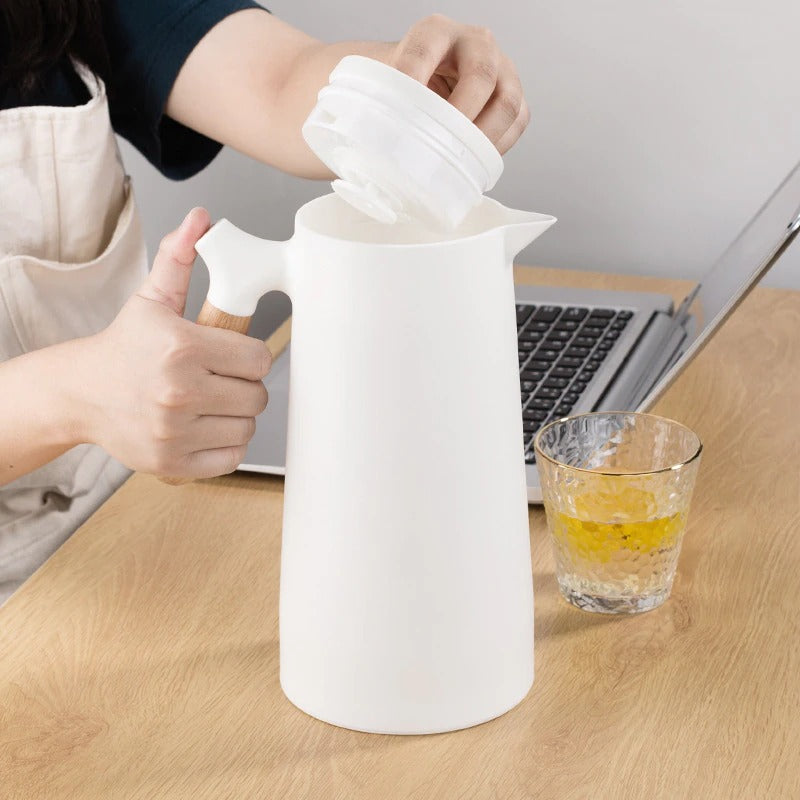 1L Large Capacity Kettle Household Coffee Pot Glass Liner Hot Water Jug Bottle Vacuum Flask