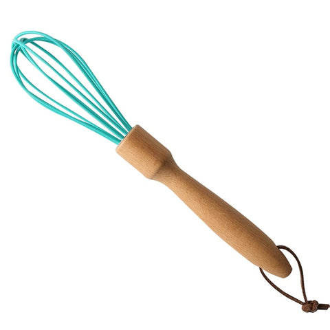 Wood Handle Silicone Kitchen Whisk