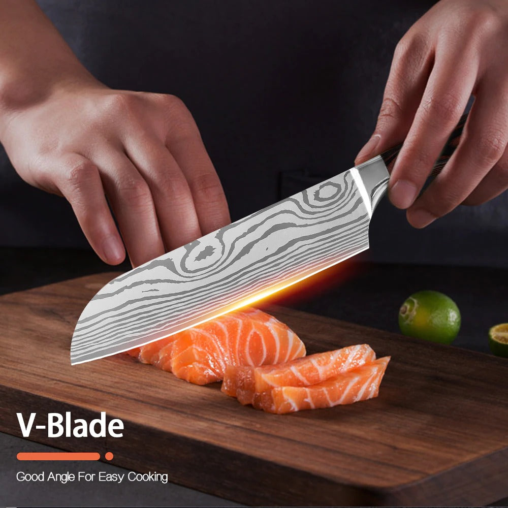 7PCS Kitchen Stainless Steel Knives Set