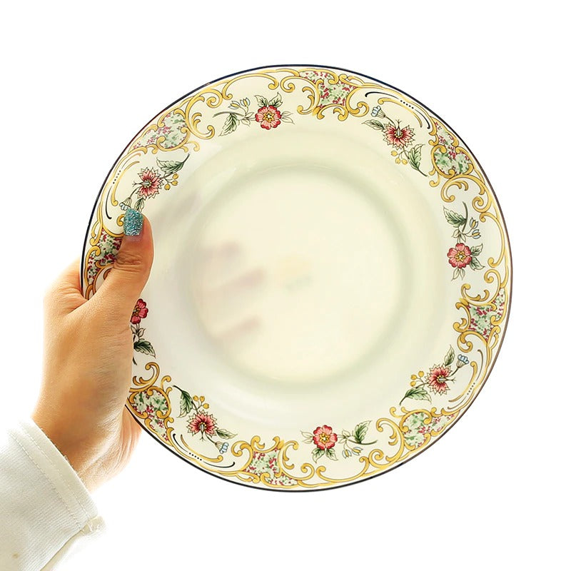 4pcs set, 8inch, fine bone china platter, porcelain dinner plates set, ceramic  dinnerware set plates, kitchen plate flatter