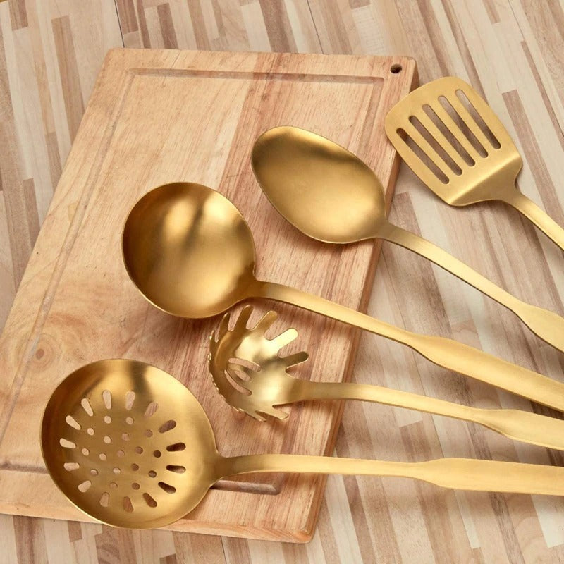 Stainless Steel Kitchen Tool Set, Gold