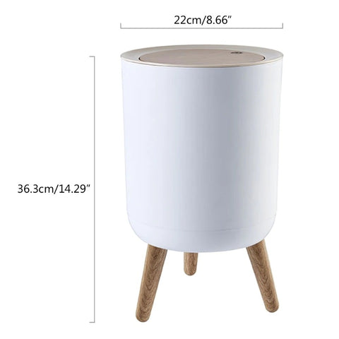 One-Press Top Trash Can with Lid Waste Basket