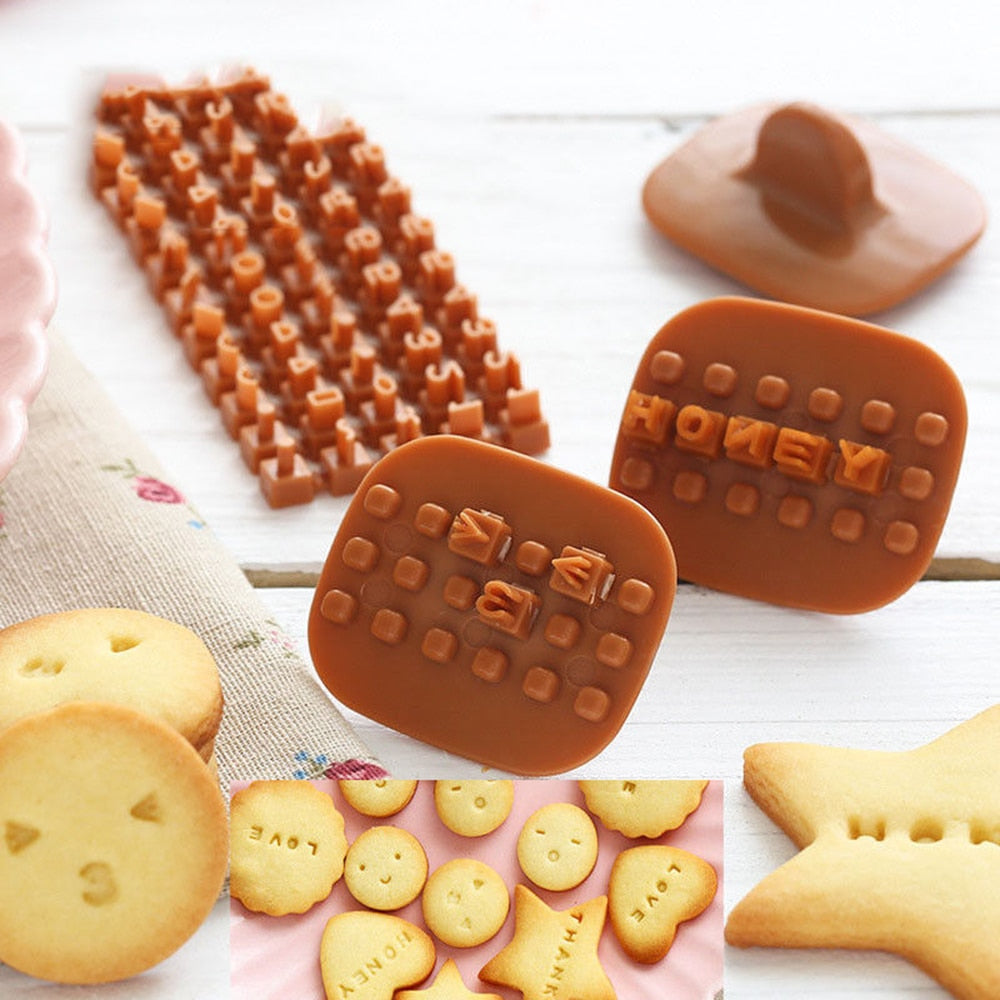 New Embosser Mold Cutter Biscuit Tool Press  Mould  Molds DIY Cake Cookie  Mini Baking Letter Alphabet 1Pc Stamp  Moulds