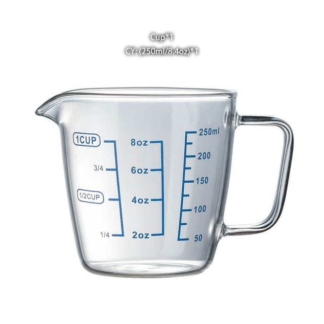 Glass Measuring Cup Milk Jug Cafe Creamer Cup
