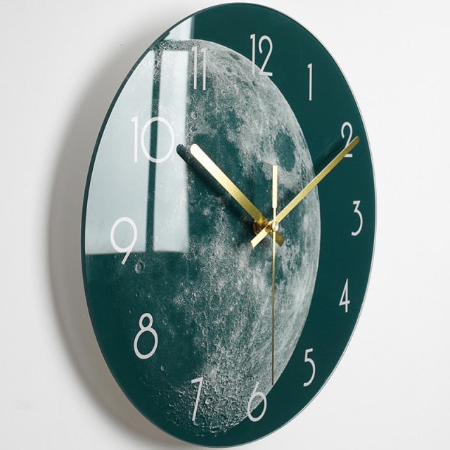 Luxury Silent  Glass Clocks Wall Home Decor