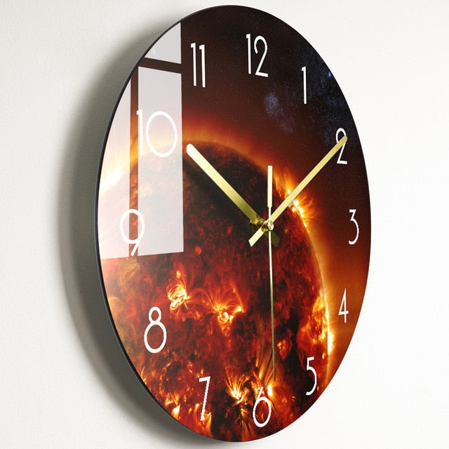 Luxury Silent  Glass Clocks Wall Home Decor