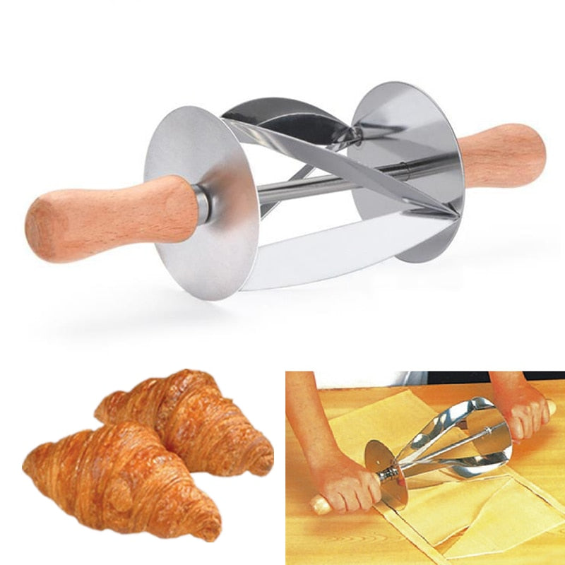 Kitchen Baking Stainless Steel Rolling Dough Cutter For Making Croissant Cake Decorating Tools Rolling Knife For Croissant Bread