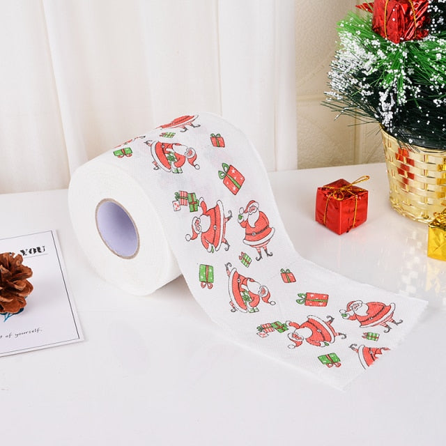 New Year Gifts 22m/Roll Santa Claus Reindeer Christmas Toilet Paper Christmas Decorations for Home Natale Noel Navidad 2021