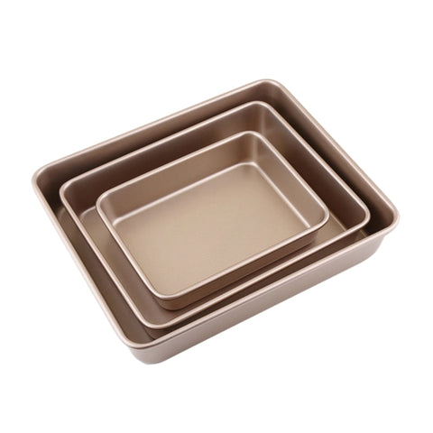 Rectangular Bread Pan Golden Non Stick Carbon Steel Loaf Cake Deep Bakeware Mold Pastry Biscuits Tray DIY Baking Supplies