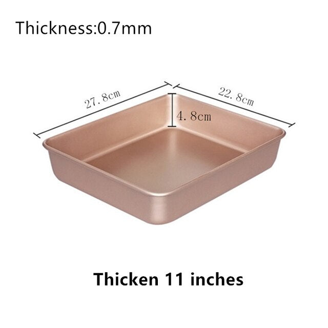 Rectangular Bread Pan Golden Non Stick Carbon Steel Loaf Cake Deep Bakeware Mold Pastry Biscuits Tray DIY Baking Supplies