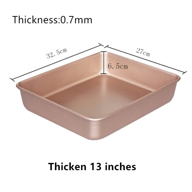 Rectangular Bread Pan Golden Non Stick Carbon Steel Loaf Cake Deep Bakeware Mold Pastry Biscuits Tray DIY Baking Supplies