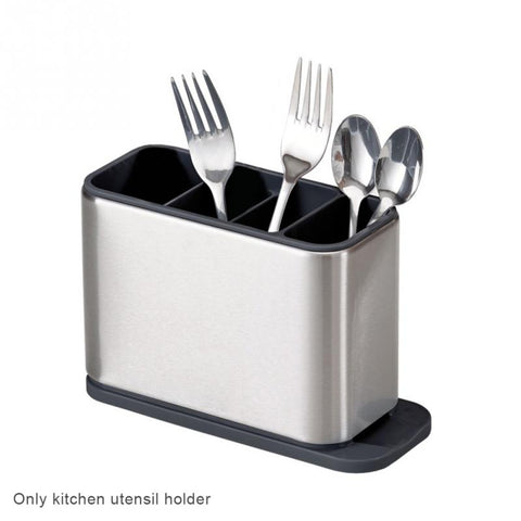 Stainless Steel Home Rectangular Kitchen Utensil Holder Cutlery Drainer
