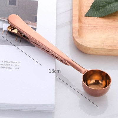 Stainless Steel  Coffee Scoop with Clip