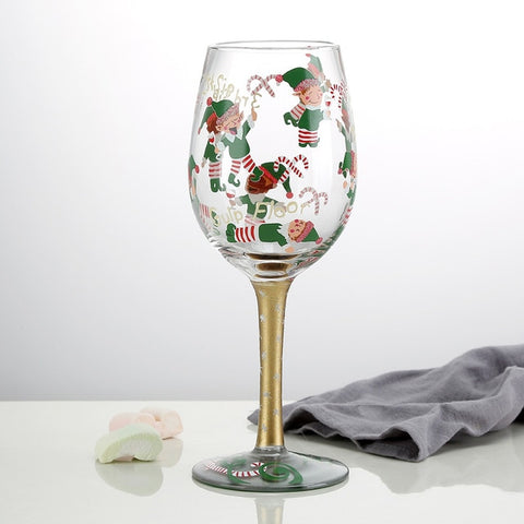 Limited Christmas Gift Wine Glasses Artificial Hand-Painted  Santa Claus Unicorn Cup Painted Glass Crystal Wine Glass Goblet