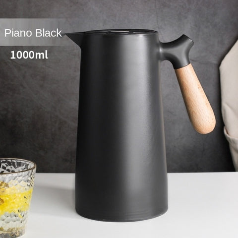 1L Large Capacity Kettle Household Coffee Pot Glass Liner Hot Water Jug Bottle Vacuum Flask