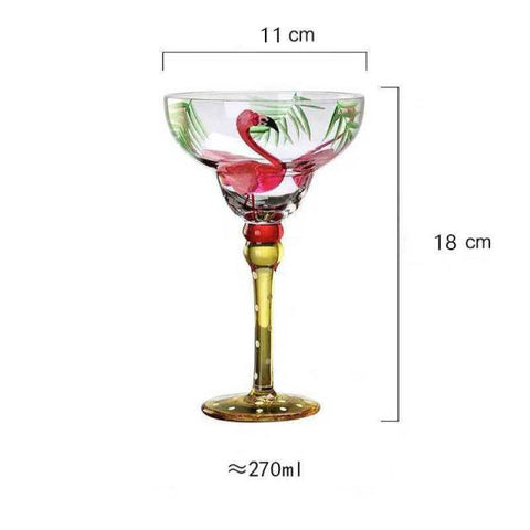 270ml Creative Margarita Wine Glasses Handmade Colorful Cocktail Glass Goblet Cup Lead-free Home Bar Wedding Party Drinkware