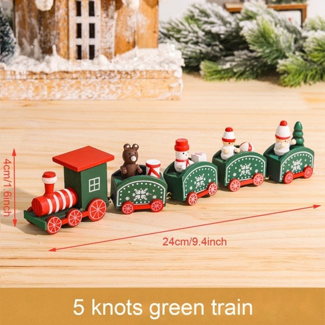 Merry Christmas Wooden Train Ornament Christmas Decoration For Home Santa Claus Gift Natal Navidad Noel 2022 New Year Xmas Decor