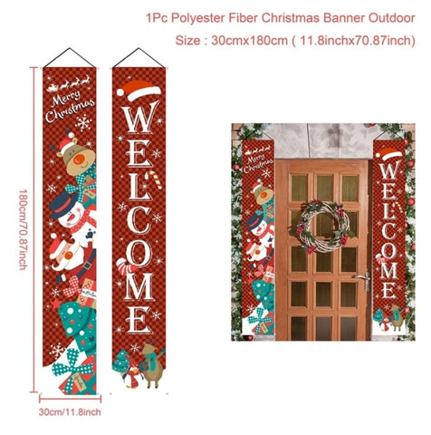 Christmas Hanging Door Banner Christmas Ornaments Marry Christmas Decorations for Home  Outdoor Xmas Natal  Decor New Year 2022