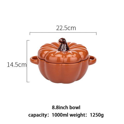 Pumpkin Shape Baking Bowl With Lid