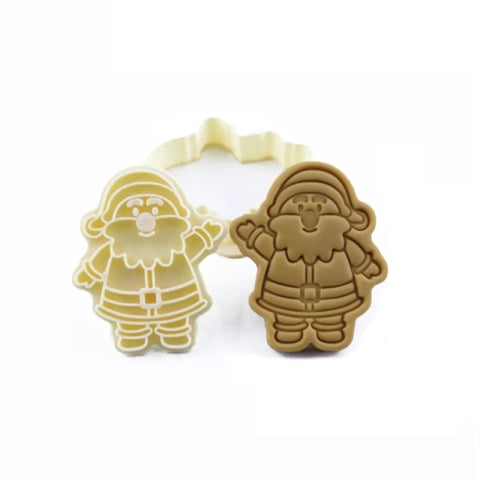 Christmas Santa Claus Shape 3D Pressable Stamped Embossed Biscuit Cookie Cutters Mold Kitchen Bakeware Tool