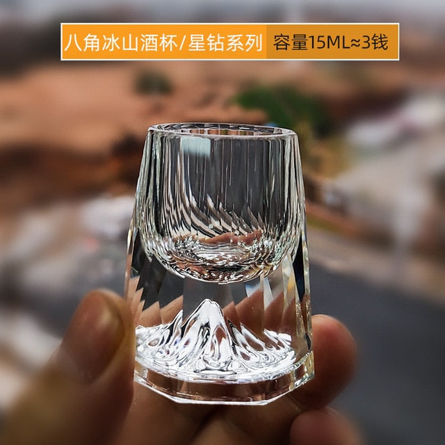 Crystal Glass Gold Foil Shot Glasses For Vodka Glass Home High-End Wine Set Double Glass Wine Cup For Home Bar Liquor Cups