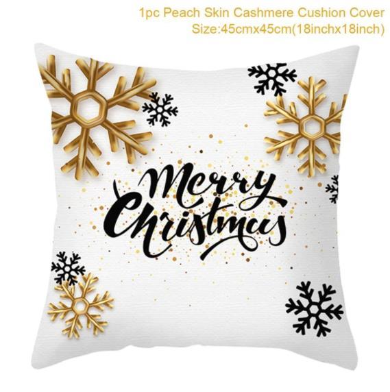 45cm Christmas Cushion Cover Navidad Merry Christmas Decorations For Home 2021 Xmas Noel Cristmas Ornaments New Year Gifts 2022