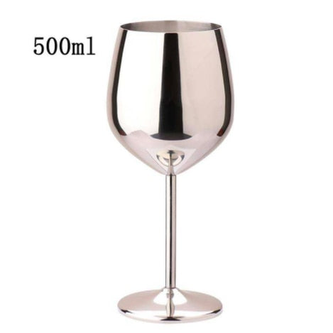 Stemmed Stainless Steel Wine Glasses 18 OZ Unbreakable Goblets Elegant Drinkware for Champagne and Cocktails