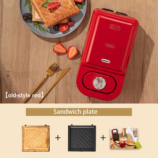 220V Multifunction Breakfast Machine Electric Sandwich Maker Waffle Maker  Toast Pressure Toaster