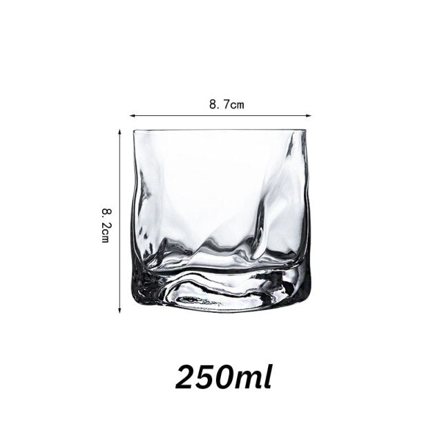2PCS Wine Glass Irregular Creative Transparent Crystal Beer Whiskey Brandy Vodka Cup Drinkware Bar Gifts Drinking Glasses