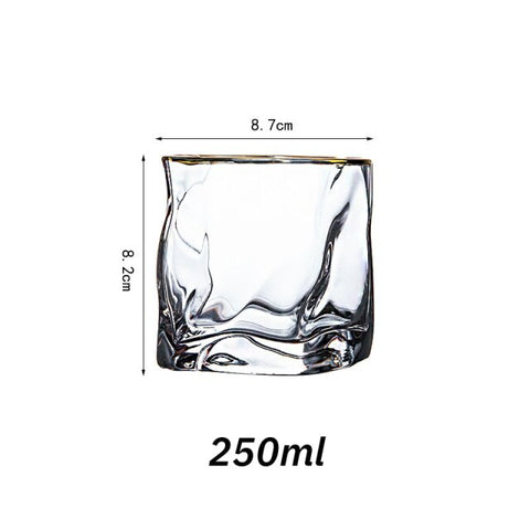 2PCS Wine Glass Irregular Creative Transparent Crystal Beer Whiskey Brandy Vodka Cup Drinkware Bar Gifts Drinking Glasses