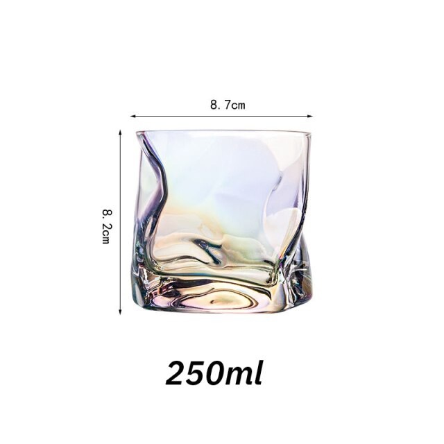 2PCS Wine Glass Irregular Creative Transparent Crystal Beer Whiskey Brandy Vodka Cup Drinkware Bar Gifts Drinking Glasses