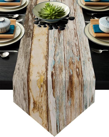 Vintage Wood Texture Creative  Tablecloths Decoration