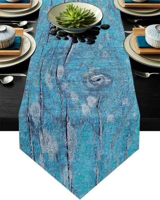 Vintage Wood Texture Creative  Tablecloths Decoration