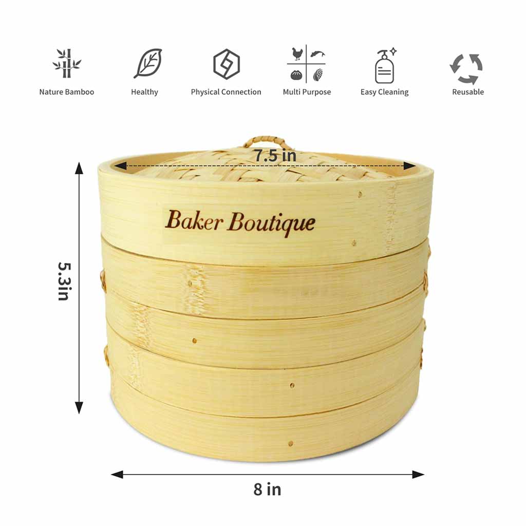 2 Tier Bamboo Steamer BasketClorah