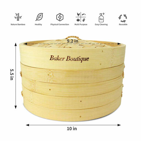 2 Tier Bamboo Steamer BasketClorah